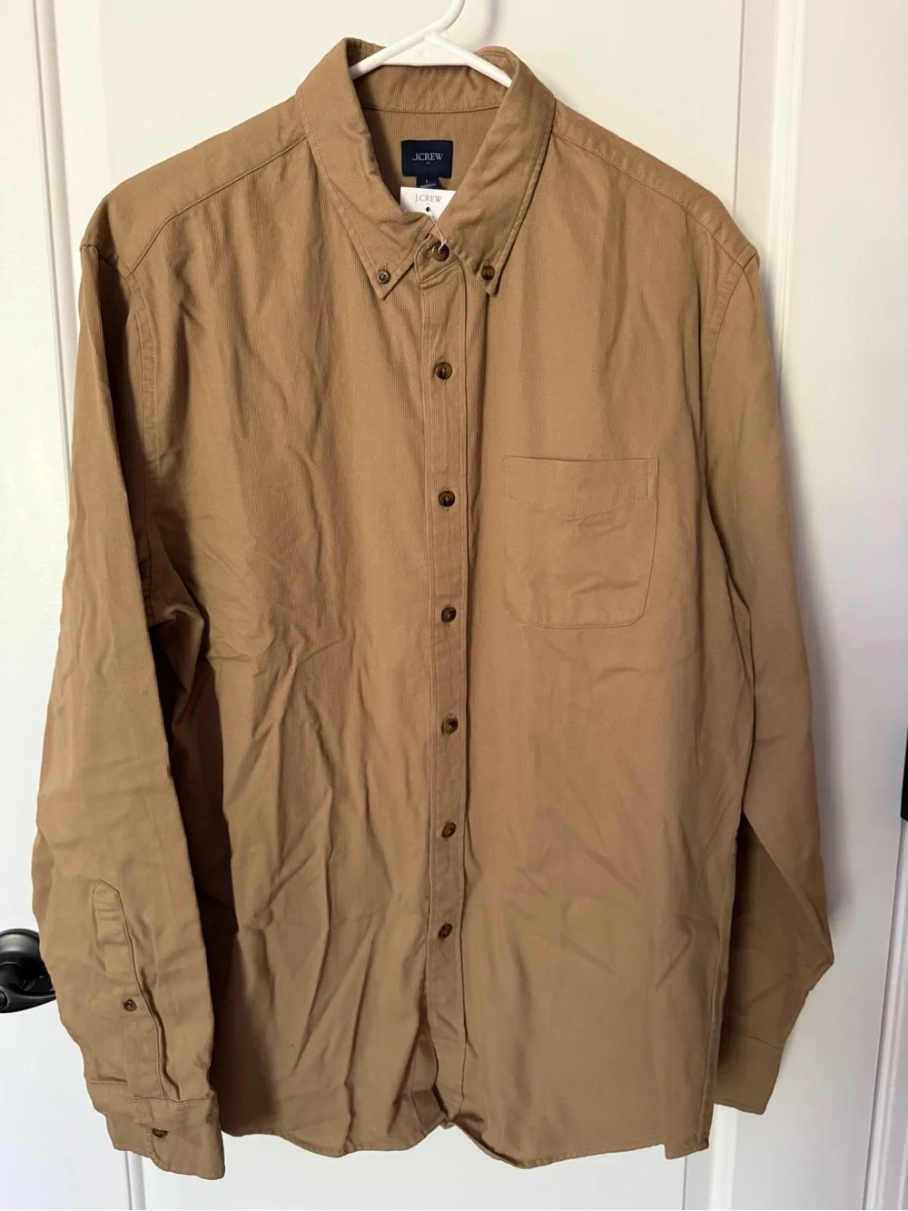 NEW LOT OF 2 J. Crew Men's Button-Down Shirts in Tan and Green Large
